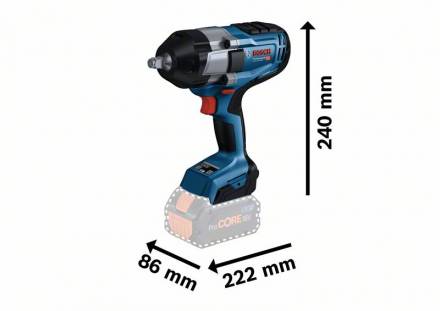 Аккумуляторный ударный гайковёрт Bosch GDS 18V-1000 (0.601.9J8.300) 