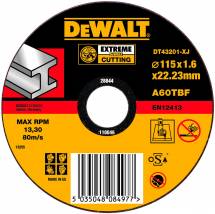 Отрезной круг по металлу DeWALT EXTREME DT 43201, 115 x 22.2 x 1,6 мм (плоский)