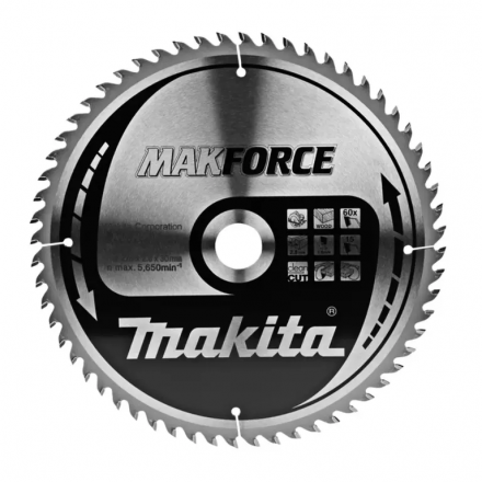 Диск пильный для дерева MAKFORCE Makita, 270x30x2.8/1.8 мм; 60 зубьев (B-35209)
