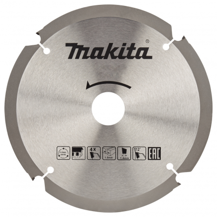 Диск пильный для цементноволокнистых плит Makita, 185x30x2.3/1.6 мм; 4 зуба (B-49264)