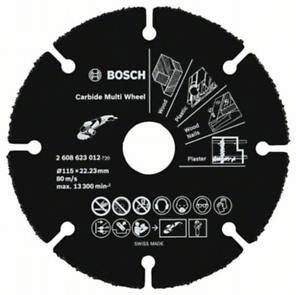 Диск твердосплавный отрезной BOSCH Multi Wheel, 115х1х22 прямой, универсальный (2.608.623.012)