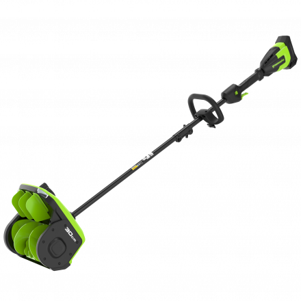Аккумуляторная снегоуборочная лопата Greenworks GD40SS2 Арт. 2603107UG, 40V, 30 см, с регулируемым направлением выброса, бесщеточный, с 1хАКБ 5 Ач и ЗУ
