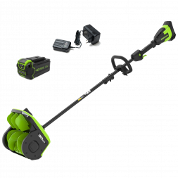 Аккумуляторная снегоуборочная лопата Greenworks GD40SS2 Арт. 2603107UH, 40V, 30 см, с регулируемым направлением выброса, бесщеточный, с 1хАКБ 8 Ач и ЗУ