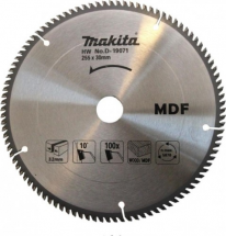 Диск пильный для резки дерева и MDF Makita, 255x30х2.4 мм; 100 зубьев (D-19071)