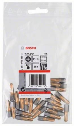 Набор Bosch из 25 бит 25 мм PH3 TIN (2.607.002.489)