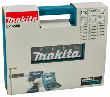 Набор ударных торцевых головок Makita 1/2, 14 шт Makita E-16586