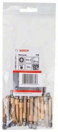 Набор Bosch из 25 бит 49 мм PH2 TIN (2.608.521.124)