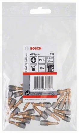 Набор Bosch из 25 бит 25 мм PZ1 TIN (2.607.002.490)
