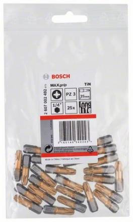 Набор Bosch из 25 бит 25 мм PZ3 TIN (2.607.002.492)