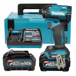 Аккумуляторный ударный шуруповерт Makita XGT TD002GD201( 2 АКБ х 2,5 Ач, ЗУ)