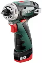 Аккумуляторная дрель-шуруповерт 12V Metabo PowerMaxx BS Quick 618155310 (1x2Ач, съемный патрон, угловой патрон, сумка)