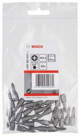 Набор Bosch из 25 бит 25 мм PH1 Extra Hart (2.607.001.510)