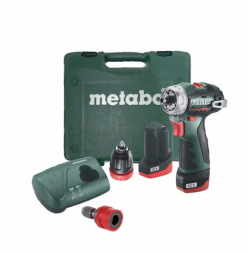 Аккумуляторная дрель-шуруповерт Metabo PowerMaxx BS Quick,  (2x2Ач, 2 насадки, кейс) (618138310)