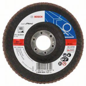 Лепестковый тарельчатый круг, Expert for Metal, BOSCH, 125 мм, P-60, изогнутый (2.608.606.717)