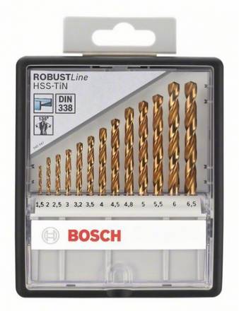 Набор свёрл по металлу Bosch Robust Line HSS-TiN (2.607.010.539)