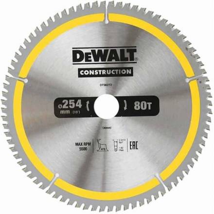 Dewalt DT90272 диск пильный по дереву 254мм 80зуб, посадка 30\25.4 