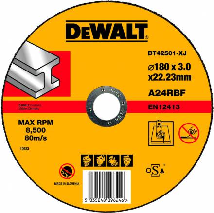 Отрезной круг по металлу DeWALT DT 42501, 180 x 22.2 x 3 мм (плоский)
