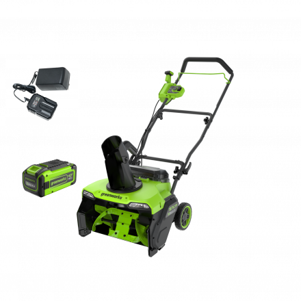 Снегоуборщик аккумуляторный бесщеточный Greenworks GD40STX2, 40V, 51 см, с 1хАКБ 8 Ач и ЗУ (2603407UH)