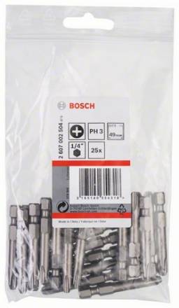 Набор Bosch из 25 бит 49 мм PH3 Extra Hart (2.607.002.504)
