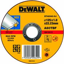 Отрезной круг по нержавеющей стали DeWALT DT 42340, 125 x 22.2 x 1 мм (плоский)