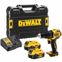 Аккумуляторная ударная дрель-шуруповерт DEWALT DCD709P2T, 18В, 65Нм, 2х 5 Ач, ЗУ