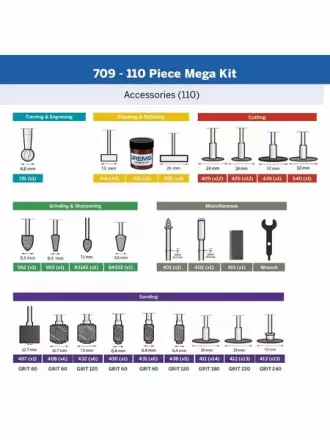 Набор насадок для гравера Dremel, 110 шт (2.615.070.9AD)