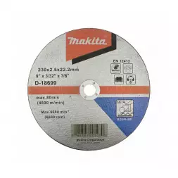 Абразивный отрезной диск по металлу Makita 230х2,5х22,23, прямой (D-18699)