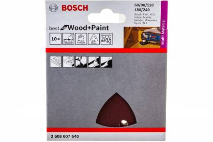 Шлифовальный лист 93 мм (Р60/80/100/120/180) Bosch 2.608.607.540