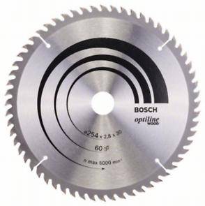 Диск пильный Bosch Optiline Wood,ф254х30х1,8мм,60зуб (2.608.640.444)