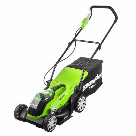 Аккумуляторная газонокосилка Greenworks G40LM35K4, 35 см, 40V (1х 4 Ач, ЗУ) (2501907UB)
