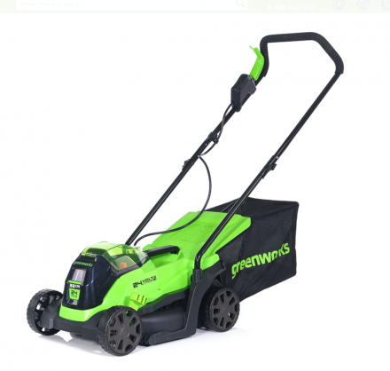 Газонокосилка аккумуляторная Greenworks GD24LM33K4, 33см, 24V  (1х 4Ач, ЗУ) (2516107UB)