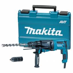 Перфоратор Makita HR2631FT, 800Вт, 2.7Дж, SDS-plus, сменный патрон, виброзащита