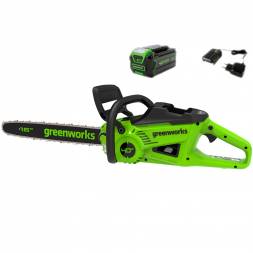 Пила цепная аккумуляторная Greenworks GD40CS20Xk4, 40см, 40v (1х 4Ач, ЗУ)(2008807UB)