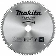 Диск пильный для дерева Makita, 260x30х1,8 100 зубьев (D-65408)
