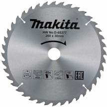 Диск пильный для дерева Makita, 260x30х1,8 40 зубьев (D-65377)