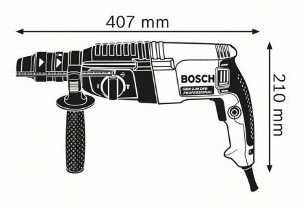 Перфоратор Bosch GBH 2-26 DFR, 800Вт, 2.7Дж, SDS-plus, сменный патрон  (0.611.254.76F)