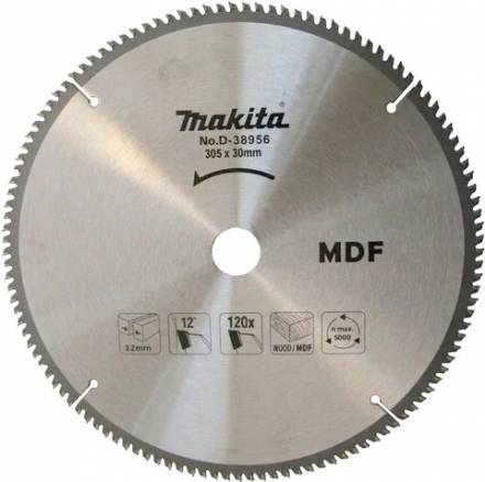 Диск пильный для дерева и МДФ Makita, 305x30х2,2 120 зубьев (D-38956)