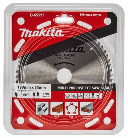 Диск пильный универсальный Makita, 190x30х1,4  60 зубьев (D-65595)