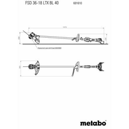 Аккумуляторный триммер Metabo FSD 36-18 LTX BL 40, 2х5.2 Ач + ЗУ (T0519)