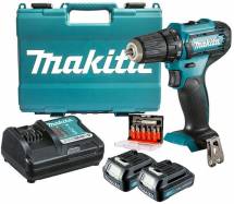 Дрель-шуруповерт Makita DF333DYX14 (2х1.5Ач, ЗУ, набор бит)