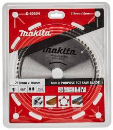 Диск пильный универсальный Makita, 210x30х1,6 60 зубьев (D-65604)